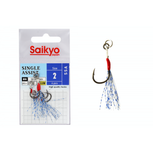 Крючки Saikyo SSA SINGLE ASSIST №2 (4 шт) Крючки Saikyo SSA SINGLE ASSIST №2 (4 шт)